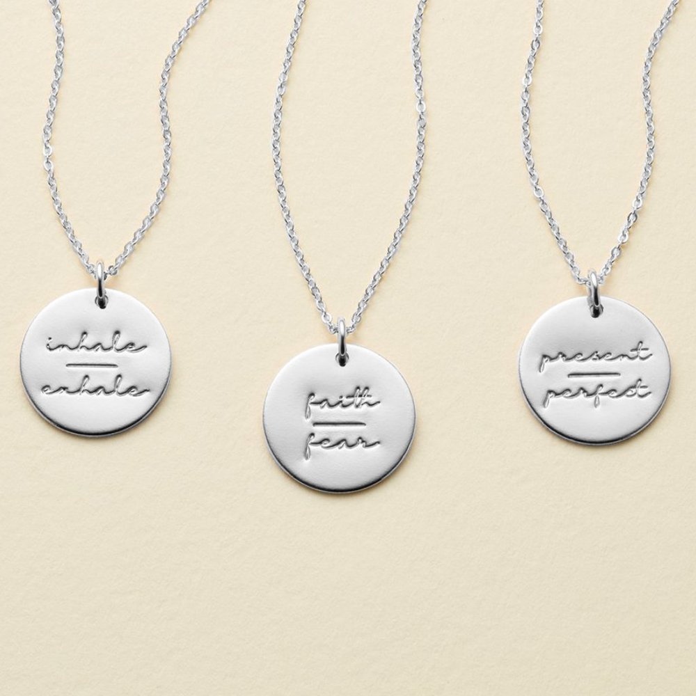 Inner Peace Mantra Minimalist Pendant Necklace - Picture 1 of 16